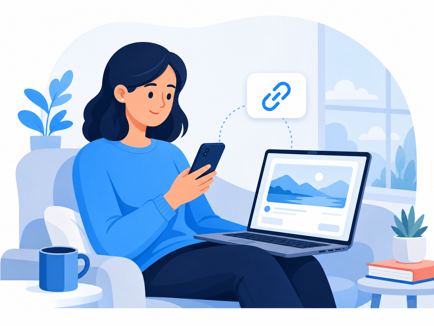 Illustration of readers using a public viewer